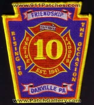 Danville Fire Engine 10 Ladder 10 (Pennsylvania)
Thanks to swissfirepatch for this scan.
