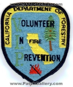 California Department of Forestry Volunteer In Fire Prevention (California)
Thanks to PaulsFirePatches.com for this scan.
Keywords: wildland vip