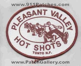 Pleasant Valley Hot Shots (Arizona)
Thanks to firevette for this scan.
Keywords: wildland hotshots