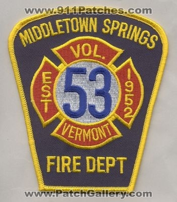 Middletown Springs Volunteer Fire Department (Vermont)
Thanks to firevette for this scan.
Keywords: vol. dept. 53