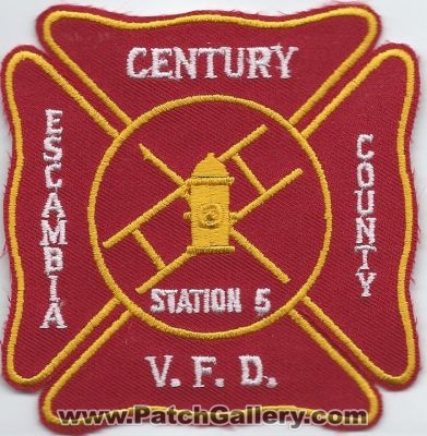 Century Volunteer Fire Department Station 5 (Florida)
Thanks to Walts Patches for this scan.
Keywords: vfd v.f.d. dept. escambia county