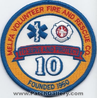 Melfa Volunteer Fire and Rescue Company 10 (Virginia)
Thanks to Walts Patches for this scan.
Keywords: co.