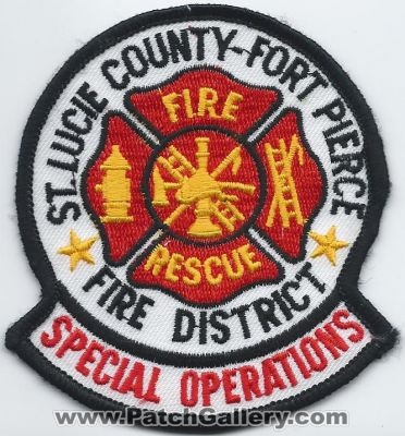 Saint Lucie Fort Pierce Fire Rescue District Special Operations (Florida)
Thanks to Walts Patches for this scan.
Keywords: st. ft.