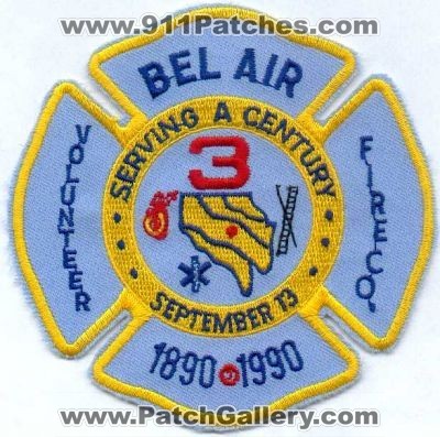 Bel Air Volunteer Fire Company Department 100 Years (Maryland)
Thanks to Stijn.Annaert for this scan.
Keywords: co. dept.