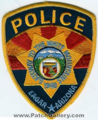 Eagar Police Department (Arizona)
Thanks to dowelljr1167 for this scan.
Keywords: dept. gateway to the white mountains