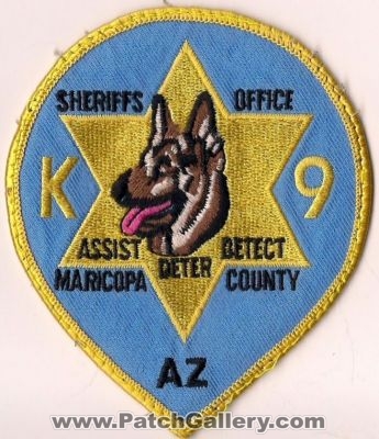 Maricopa County Sheriff's Office K-9 (Arizona)
Thanks to dowelljr1167 for this scan.
Keywords: sheriffs department dept. mcso k9 assist deter detect