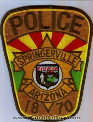 Springerville Police Department (Arizona)
Thanks to dowelljr1167 for this scan.
Keywords: dept.