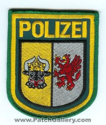 Mecklenburg-Vorpommern State Police (Germany)
Thanks to lnielsen63 for this scan.
Keywords: polizei
