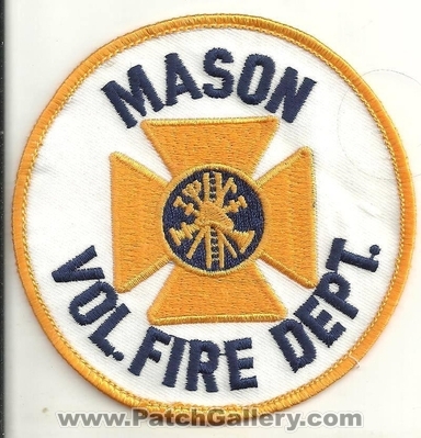 Mason Volunteer Fire Department Patch (West Virginia)
Thanks to Ronnie5411 for this scan.
Keywords: vol. dept.