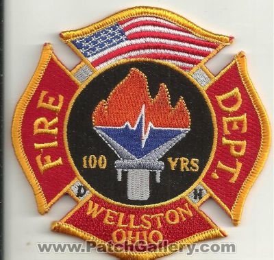 Wellston Fire Department 100 Years Patch (Ohio)
Thanks to Ronnie5411 for this scan.
Keywords: dept. yrs
