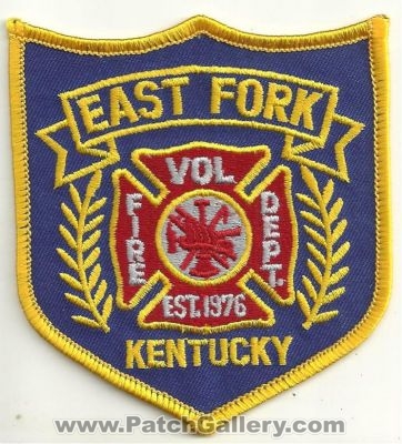 East Fork Volunteer Fire Department Patch (Kentucky)
Thanks to Ronnie5411 for this scan.
Keywords: vol. dept.
