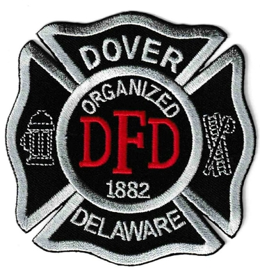 Dover Fire Department Patch (Delaware)
Thanks to Ronnie5411 for this scan.
Keywords: dept. dfd organized 1882