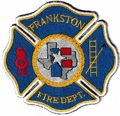 Frankston Fire Department Patch (Texas)
Thanks to Ronnie5411 for this scan.
