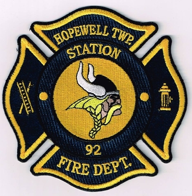 Hopewell Township Fire Department Station 92 Patch (Pennsylvania)
Thanks to Ronnie5411 for this scan.
Keywords: twp. dept.