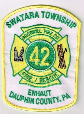 Enhaunt Fire Department Patch (Pennsylvania)
Thanks to Ronnie5411 for this scan.
Keywords: dept. swatara township twp. dauphin county co. goodwill 43 rescue