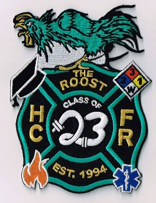 Horry County Fire Department Station 23 Patch (South Carolina)
Thanks to Ronnie5411 for this scan.
Keywords: co. dept. hcfr the roost class of est. 1994