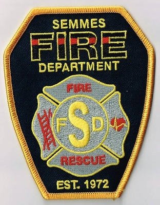 Semmes Fire Rescue Department Patch (Alabama)
Thanks to Ronnie5411 for this scan.
Keywords: dept. sfd fsd est. 1972