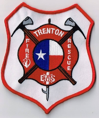 Trenton Fire Rescue Department Patch (Texas)
Thanks to Ronnie5411 for this scan.
Keywords: dept. ems