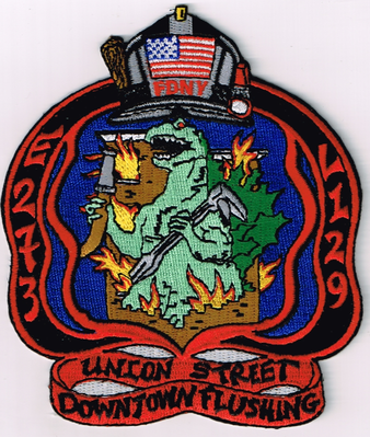 FDNY Engine 273/Ladder 129 Patch (New York)
Thanks to Ronnie5411 for this scan.
