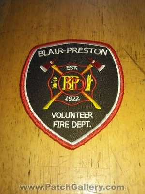 Blair-Preston Volunteer Fire Department Patch (Wisconsin)
Thanks to Ronnie5411 for this picture.
Keywords: vol. dept.