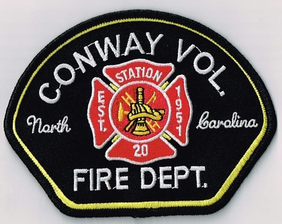 Conway Volunteer Fire Department Station 20 Patch (North Carolina)
Thanks to Ronnie5411 for this scan.
Keywords: vol. dept. est. 1951