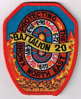 FDNY Battalion 20 Patch (New York)
Thanks to Ronnie5411 for this scan.
