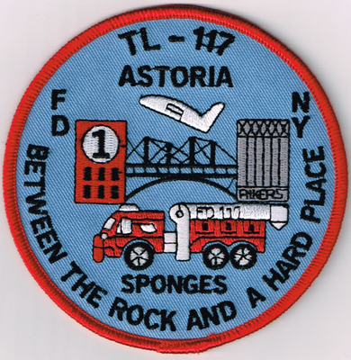 FDNY Ladder 117 Patch (New York)
Thanks to Ronnie5411 for this scan.
