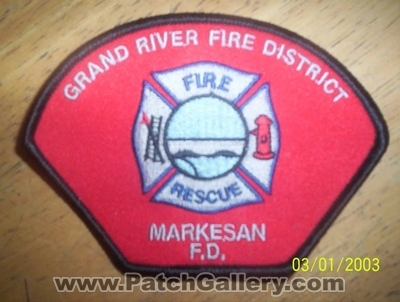 Grand River Fire District Markesan Patch (Wisconsin)
Thanks to Ronnie5411 for this picture.
Keywords: dist. rescue department dept. f.d.