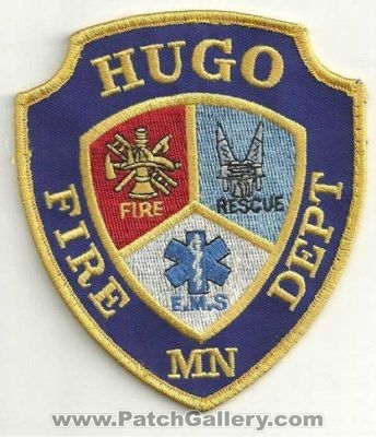 Hugo Fire Department Patch (Minnesota)
Thanks to Ronnie5411 for this scan.
Keywords: dept. mn rescue ems