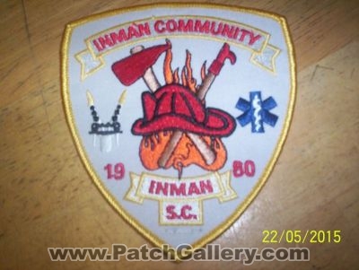 Inman Community Fire Department Patch (South Carolina)
Thanks to Ronnie5411 for this picture.
Keywords: comm. dept.