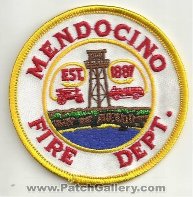 Mendocino Fire Department Patch (California)
Thanks to Ronnie5411 for this scan.
Keywords: dept.