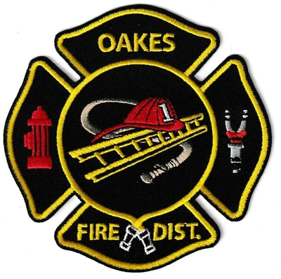 Oakes Fire District Patch (North Dakota)
Thanks to Ronnie5411 for this scan.
Keywords: dist. department dept.
