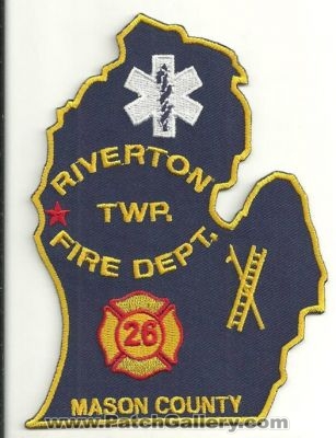 Riverton Township Fire Department 26 Patch (Michigan)
Thanks to Ronnie5411 for this scan.
Keywords: twp. dept. mason county co.