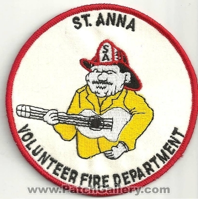 Saint Anna Volunteer Fire Department Patch (Wisconsin)
Thanks to Ronnie5411 for this scan.
