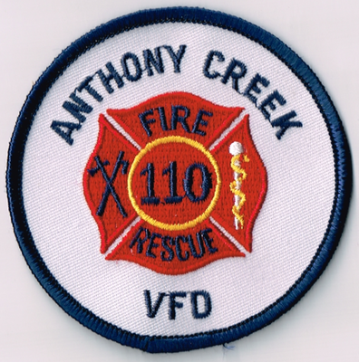 Anthony Creek Volunteer Fire Rescue Department 110 Patch (West Virginia)
Thanks to Ronnie5411 for this scan.
Keywords: vol. dept. vfd