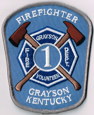 Grayson Volunteer Fire Department 1 Firefighter Patch (Kentucky)
Thanks to Ronnie5411 for this scan.
Keywords: vol. dept.