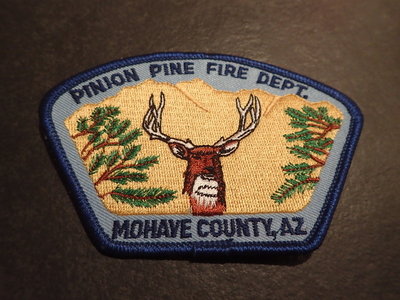 Pinion Pine Fire Department Mohave County Patch (Arizona)
Thanks to Jeremiah Herderich for this picture.
Keywords: dept. co.