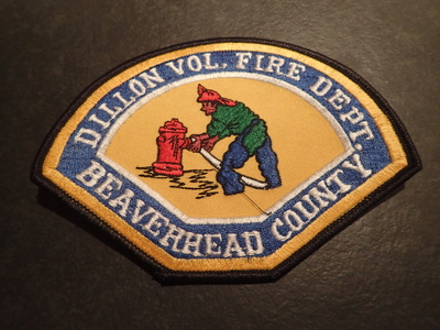 Dillon Volunteer Fire Department Beaverhead County Patch (Montana)
Thanks to Jeremiah Herderich for this picture.
Keywords: vol. dept. co.