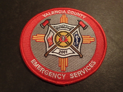 Valencia County Fire Department Emergency Services Patch (New Mexico)
Thanks to Jeremiah Herderich for this picture.
Keywords: co. dept. vc es established 2007