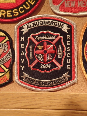 Albuquerque Fire Department Heavy Rescue Patch (New Mexico)
Thanks to Jeremiah Herderich for this picture.
Keywords: dept. established 2004