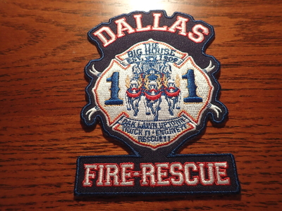 Dallas Fire Rescue Department Station 11 Patch (Texas)
Thanks to Jeremiah Herderich for this picture.
Keywords: dept. company co. the big house oak lawn uptown truck engine