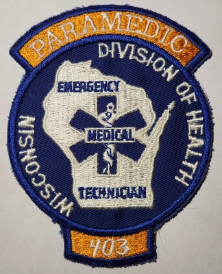 Wisconsin State Emergency Medical Technician EMT Paramedic 403 EMS Patch (Wisconsin)
Thanks to Chulsey
Keywords: Wisconsin State Emergency Medical Technician EMT Paramedic 403 EMS Patch (Wisconsin)
