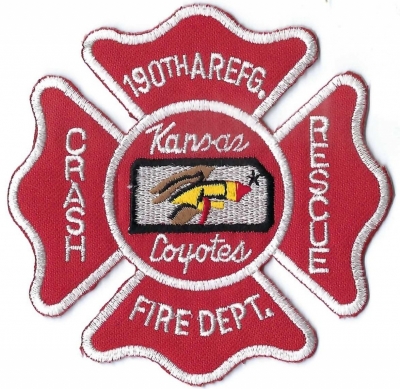 190th AREFG Crash Fire Rescue (KS)
DEFUNCT - The 190th Air Refueling Group still exists, but it has been redesignated as the 190th Air Refueling Wing. It is an active unit of the Kansas Air National Guard and is stationed at Forbes Field Air National Guard Base in Topeka, Kansas. 
