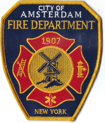 Amsterdam City Fire Department (NY)
The Dutch windmill appears on the City of Amsterdam, NY fire department shoulder patch to honor the city's Dutch heritage and roots. The area was settled by Dutch immigrants in the mid-18th century.
