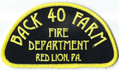 Back 40 Farm Fire Department (PA)
DEFUNCT - The nickname "Back 40 Farm FD" refers to Red Lion VFC which merged with Alliance Fire & Rescue Services in 2020.  Red Lion VFC, known for its deep roots in the commuity & where "back 40" often implies distant fields.
