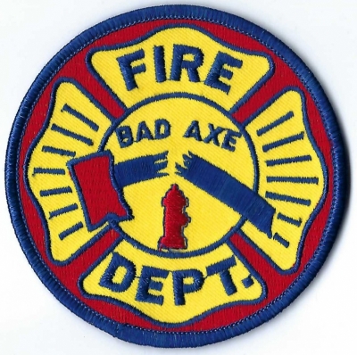 Bad Axe Fire Department (MI)
Bad Axe got its name from a military surveyor, who in 1861, found a badly damaged axe at the site of a camp and named it "Bad Axe Camp". 
