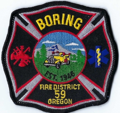 Boring Fire District #59 (OR)
DEFUNCT - Boring was not named Boring for being Boring.  It was named after William Boring who donated land for the first school.
