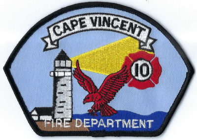 Cape Vincent Fire Department (NY)
The lighthouse in Cape Vincent, New York, is Tibbetts Point Lighthouse. Located where Lake Ontario meets the St. Lawrence River, this active aid to navigation features a 69-foot circular tower constructed in 1854. 
