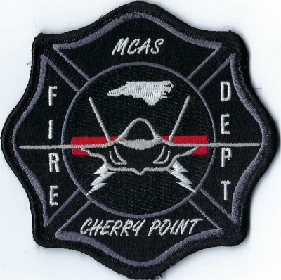 MCAS Cherry Point Fire Department (NC)
MILITARY - Created 2023.  Commermorative patch for the new     F-35 and replacment of old style patch.  Only 100 were produced.
