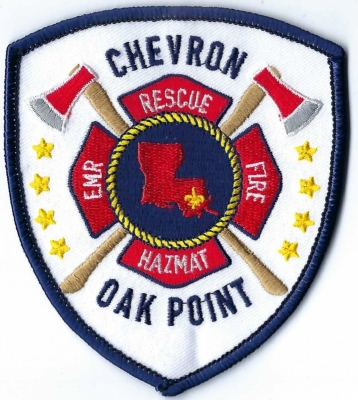 Oak Point Chevron Fire Rescue (LA)
The Chevron Oak Point Plant, located in Belle Chasse is a 100 acre refinery,  manufacturing facility that produces fuel and lubricant additives.
